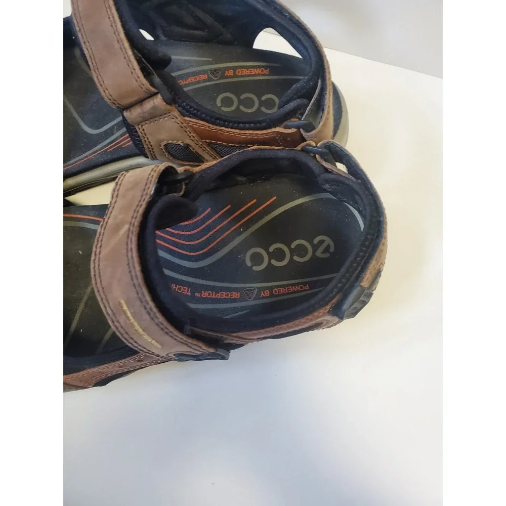 ECCO Yucatan sandals Men 48 US 14 EXPRESSO BROWN nubuck leather  Strap Walking